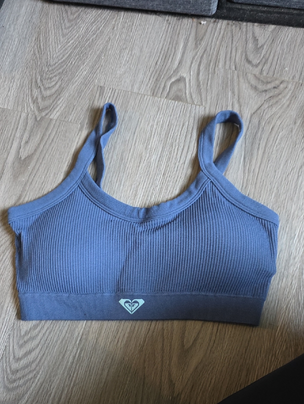 68 - T.J.Maxx Dusty Blue Ribbed Sports Bralette With Pads